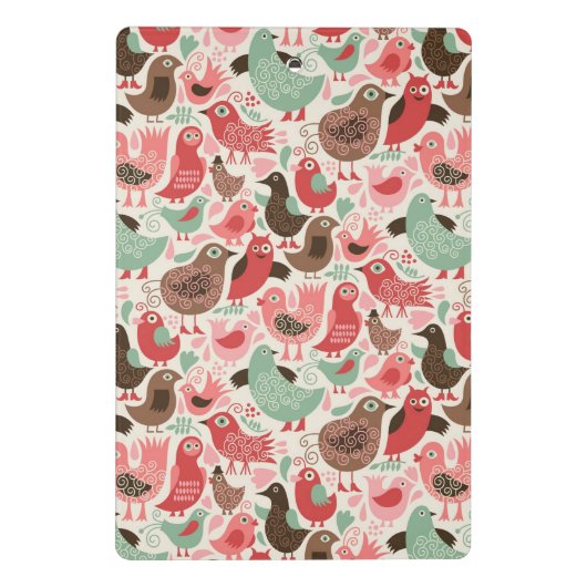 achtergrond met schattige vogels mini klembord (Achterkant)