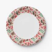 achtergrond met schattige vogels papieren bordje (Voorkant)