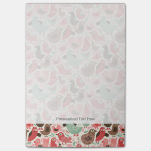 achtergrond met schattige vogels post-it® notes