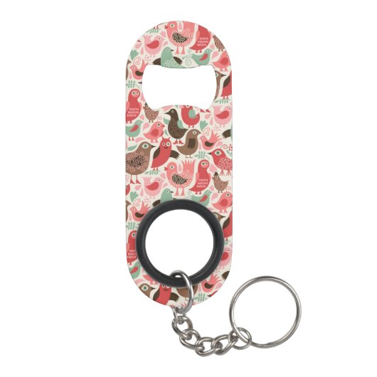 achtergrond met schattige vogels sleutelhanger flessenopener (Achterkant)