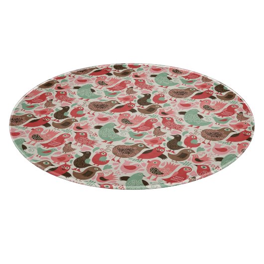 achtergrond met schattige vogels snijplank (Hoek)