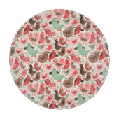 achtergrond met schattige vogels snijplank (Voorkant)