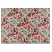 achtergrond met schattige vogels snijplank (Voorkant)