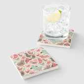 achtergrond met schattige vogels stenen onderzetter (Zijkant)