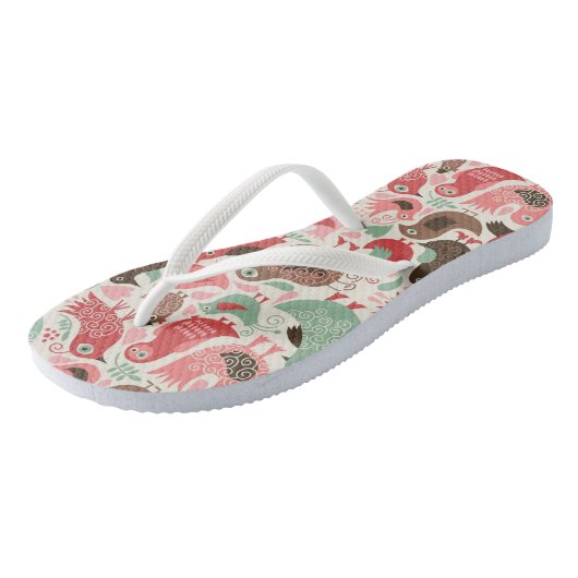 achtergrond met schattige vogels teenslippers (Schuin)