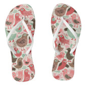 achtergrond met schattige vogels teenslippers (Voetbed)