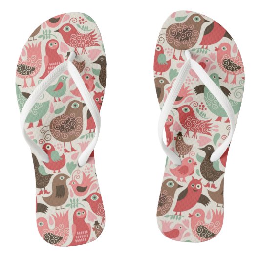achtergrond met schattige vogels teenslippers (Voetbed)