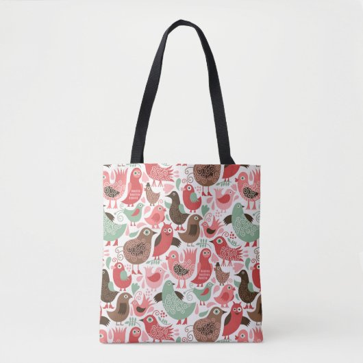 achtergrond met schattige vogels tote bag (Voorkant)