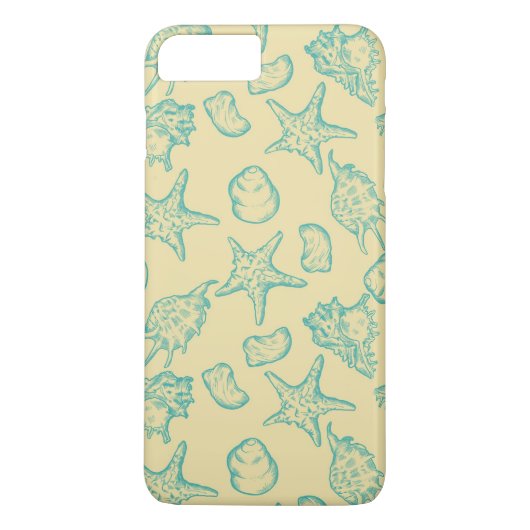 Achtergrond met schelpen. Hand getekend Case-Mate iPhone Case (Achterkant)