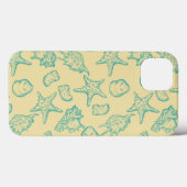 Achtergrond met schelpen. Handtekening 2 Case-Mate iPhone Case (Achterkant (horizontaal))