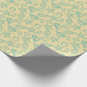 Achtergrond met schelpen. Handtekening Cadeaupapier (Hoek)