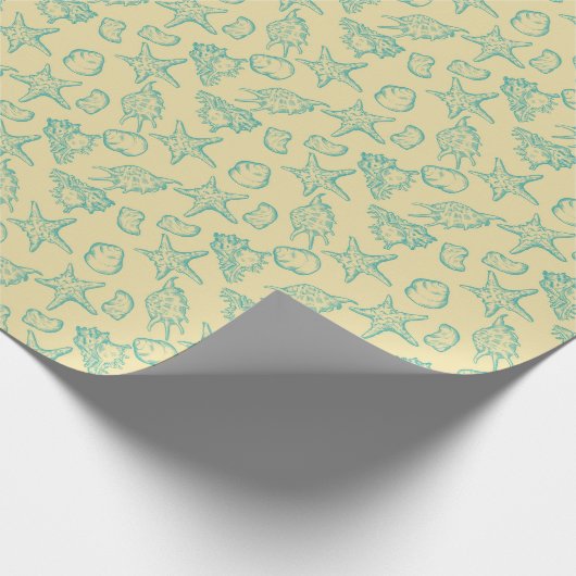 Achtergrond met schelpen. Handtekening Cadeaupapier (Hoek)