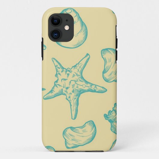 Achtergrond met schelpen. Handtekening Case-Mate iPhone Case (Achterkant)