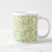 Achtergrond met schelpen. Handtekening Grote Koffiekop (Rechts)