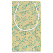 Achtergrond met schelpen. Handtekening Klein Cadeauzakje (Achterkant)