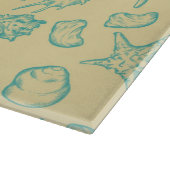 Achtergrond met schelpen. Handtekening Snijplank (Hoek)