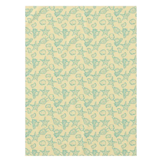 Achtergrond met schelpen. Handtekening Tafelkleed (Voorkant)