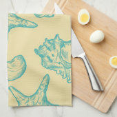 Achtergrond met schelpen. Handtekening Theedoek (Quarter Fold)