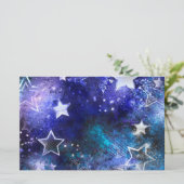 Achtergrond met sterren in de ruimte briefpapier (Staand voorkant)