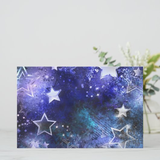Achtergrond met sterren in de ruimte briefpapier (Staand voorkant)