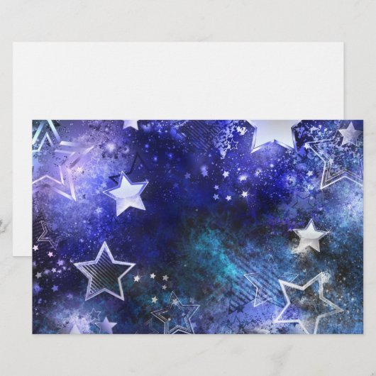 Achtergrond met sterren in de ruimte briefpapier (Voorkant / Achterkant)