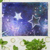 Achtergrond met sterren in de ruimte theedoek (Gevouwen)