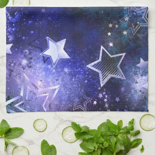 Achtergrond met sterren in de ruimte theedoek (Gevouwen)
