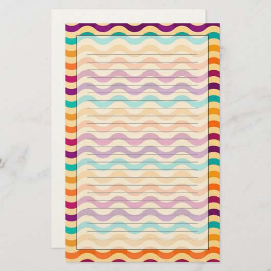 Achtergrond met strepen in retro 2 briefpapier (Voorkant / Achterkant)