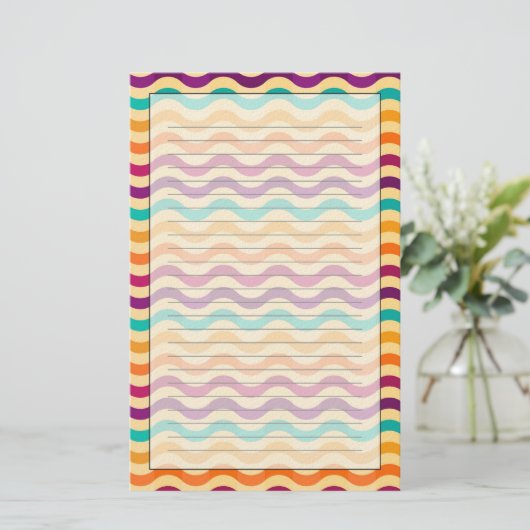 Achtergrond met strepen in retro 2 briefpapier (Staand voorkant)