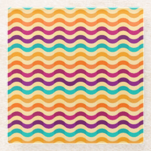 Achtergrond met strepen in retro 2 glazen onderzetter