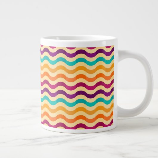 Achtergrond met strepen in retro 2 grote koffiekop (Rechts)