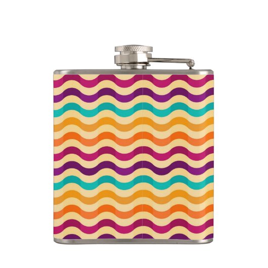 Achtergrond met strepen in retro 2 heupfles (Achterkant)