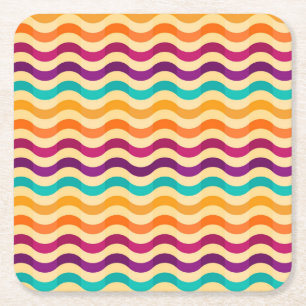 Achtergrond met strepen in retro 2 kartonnen onderzetters