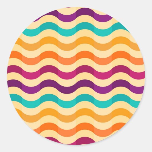 Achtergrond met strepen in retro 2 ronde sticker (Voorkant)