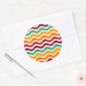 Achtergrond met strepen in retro 2 ronde sticker (Envelop)