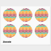 Achtergrond met strepen in retro 2 ronde sticker (Vel)
