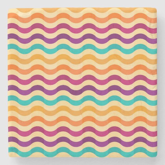 Achtergrond met strepen in retro 2 stenen onderzetter (Voorkant)