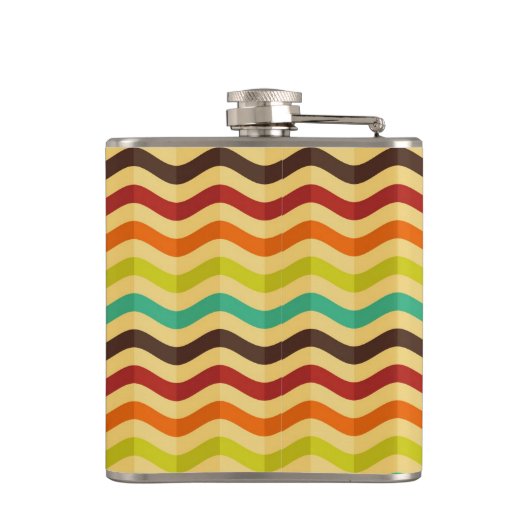 Achtergrond met strepen in retro 4 heupfles (Achterkant)