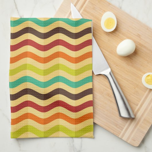 Achtergrond met strepen in retro 4 theedoek (Quarter Fold)