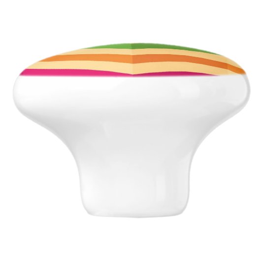 Achtergrond met strepen in retro keramische knop (Zijkant)