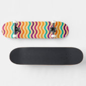 Achtergrond met strepen in retro stijl 2 skateboard (Horizontaal)