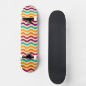 Achtergrond met strepen in retro stijl 2 skateboard (Voorkant)