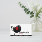 achtergrond met vinylrecord visitekaartje (Staand voorkant)