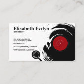 achtergrond met vinylrecord visitekaartje (Achterkant)