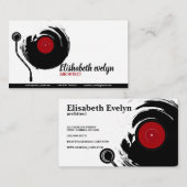 achtergrond met vinylrecord visitekaartje (Voorkant / Achterkant)