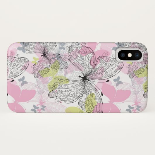 Achtergrond met vlinder Case-Mate iPhone case (Achterkant (horizontaal))