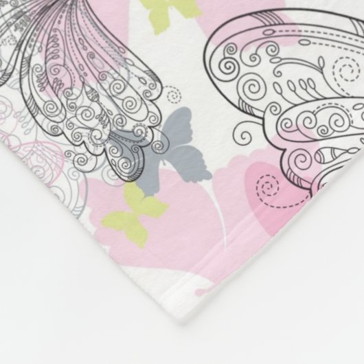 Achtergrond met vlinder fleece deken (Hoek)