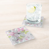 Achtergrond met vlinder glazen onderzetter (Schuin)