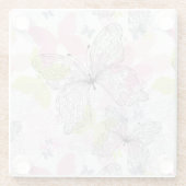 Achtergrond met vlinder glazen onderzetter (Achterkant)