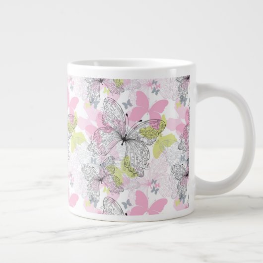 Achtergrond met vlinder grote koffiekop (Rechts)